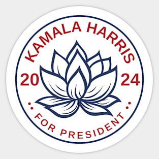 Lotus Flower Kamala Harris for President 2024 Sticker